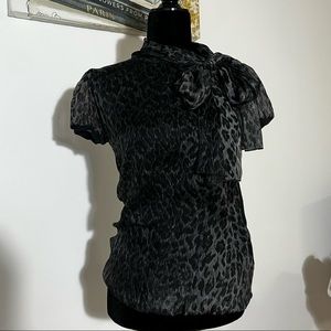 D&G silk animal print gray blouse, size S